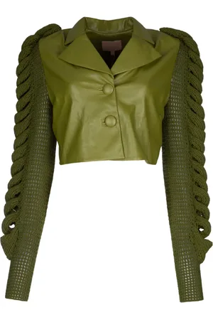 Liya Knitted-sleeve jacket