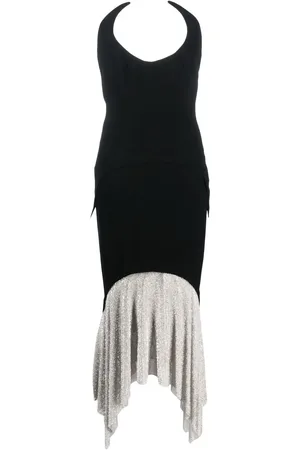 JEAN-LOUIS SABAJI Crystal-skirt sleeveless maxi dress
