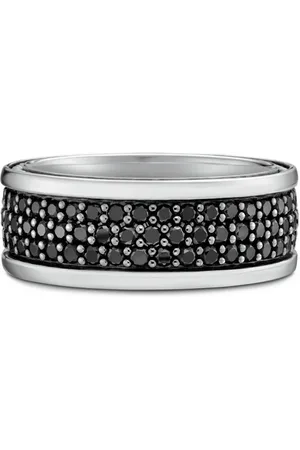 David Yurman Sterling Streamline Three Row diamond band ring (8.5mm)