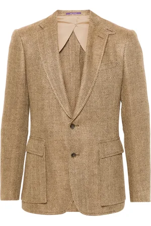 Ralph Lauren Herringbone-pattern single-breasted blazer