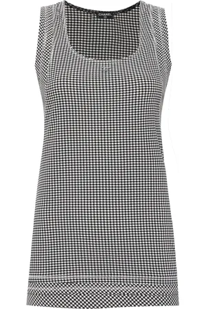 CHANEL 2008 houndstooth-print tank top