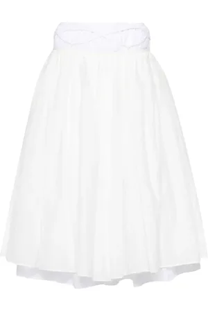 Quira Layered cotton midi skirt