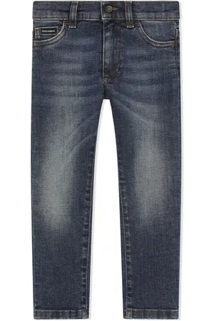 Dolce & Gabbana Logo-appliqué slim-cut jeans