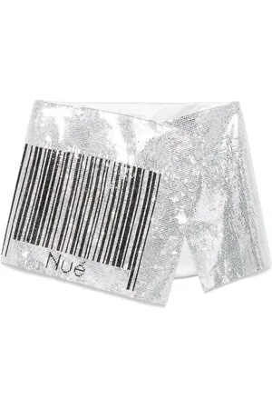 Nué Notes Barcode Mirror mini skirt