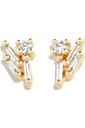 Suzanne Kalan 18kt yellow Classic Eva diamond stud earrings