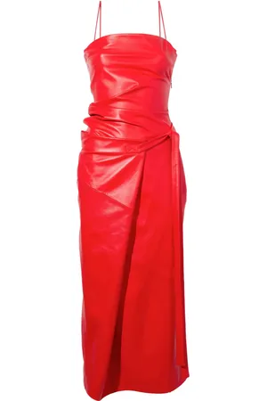 Proenza Schouler Ruched leather midi dress