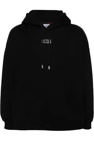 GCDS Crystal-embellished-logo cotton hoodie