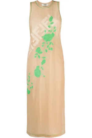 Fendi Roses sleeveless midi dress