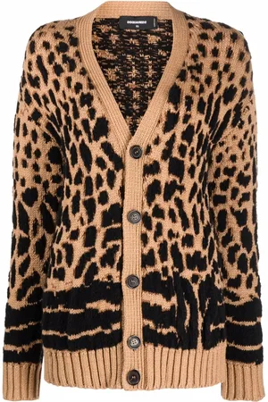 Dsquared2 Leopard-knit cardigan