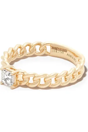 Anita 18kt yellow diamond chain-link ring