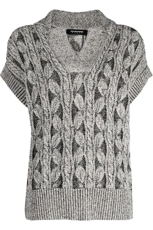 Kiko Kostadinov Chunky-knit V-neck top