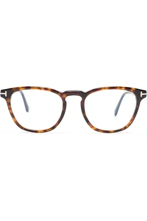 Tom Ford Tortoiseshell-effect round-frame glasses