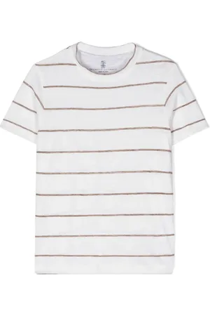 Brunello Cucinelli Linen cotton striped T-shirt
