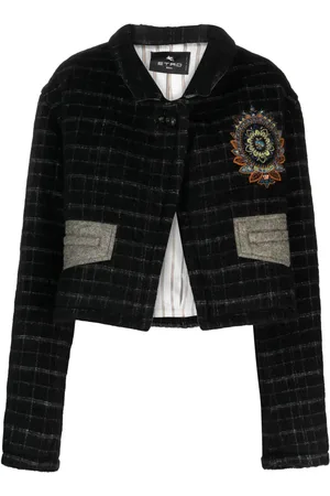 Etro Checked cropped jacket