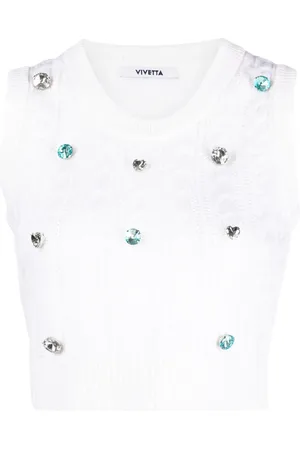 VIVETTA Gemstone-detail cable-knit vest