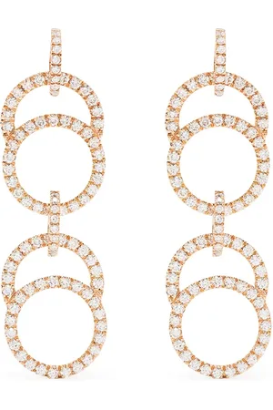 COURBET 18kt recycled rose gold Celeste laboratory-grown diamond pav?? set double hanging earrings