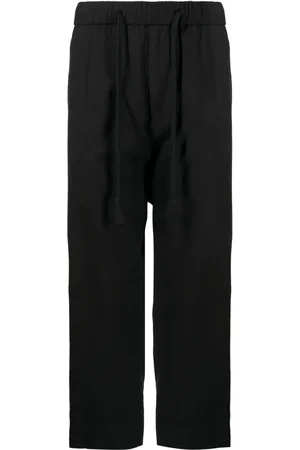 ZIGGY CHEN Drop-crotch drawstring cropped trousers