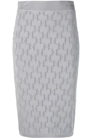 Karl Lagerfeld Monogram jacquard skirt