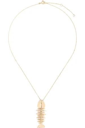 KAMUSHKI 18kt yellow Wishbone necklace