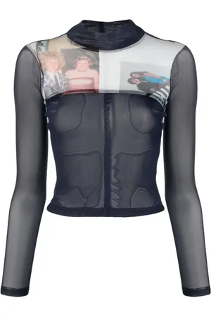 ECKHAUS LATTA Prom cropped mesh top