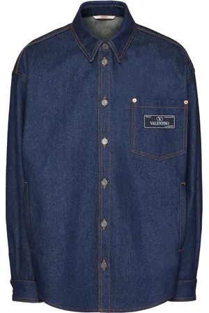 VALENTINO GARAVANI Logo-appliqué denim shirt