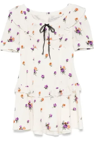 Alessandra Rich Rose-print mini dres
