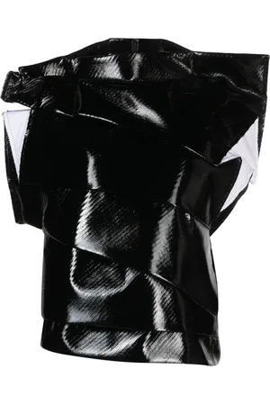 Comme des Garçons Deconstructed faux-leather vest