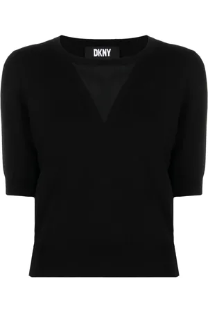 DKNY V-neck cropped jumper