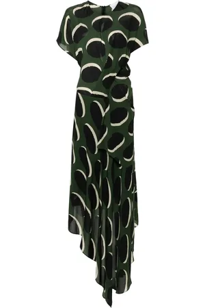 Colville Graphic-print draped midi dress