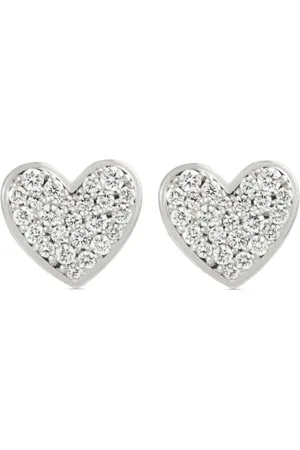 ALINKA 18kt white gold Caviar Heart diamond stud earrings