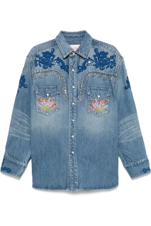 VALENTINO GARAVANI Embroidered denim shirt