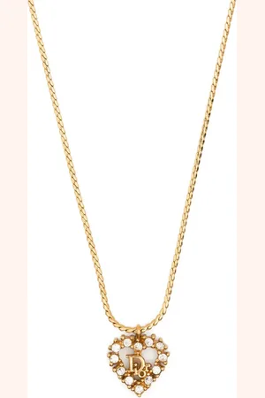 Dior 1990s logo-heart pendant necklace