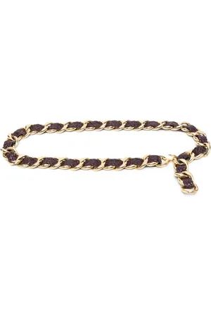 CHANEL 1985-1995 leather-and-chain belt