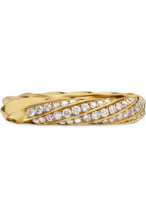 David Yurman 18kt recycled Cable Edge diamond band ring (4mm)