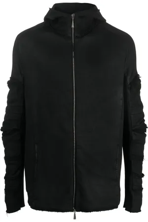 MASNADA Draped cotton zip-up hoodie