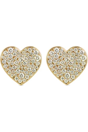 ALINKA 18kt yellow Caviar Heart Grande diamond stud earrings