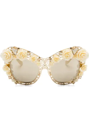 Dolce & Gabbana Rose-appliqu?? cat-eye sunglasses