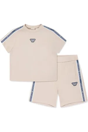 Emporio Armani Logo-patch cotton short set