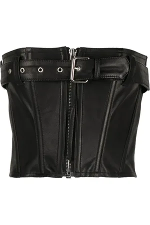 FAITH CONNEXION Leather belted corset top