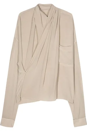 Quira Crepe silk shawl blouse