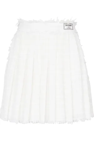 Balmain Pleated tweed miniskirt