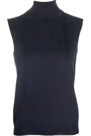 Maison Margiela Roll-neck sleeveless knitted top