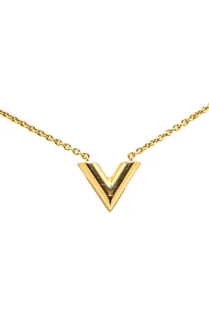 LOUIS VUITTON 2021 Plated Essential V Necklace costume necklace