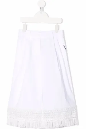 Twin-Set Frayed-hem wide-leg trousers