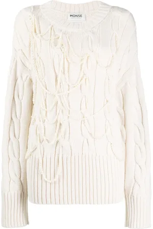 MONSE Cable-knit embellished jumper