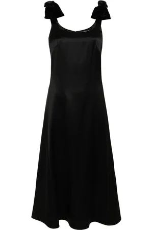Chloé Bow-embellished satin midi dress