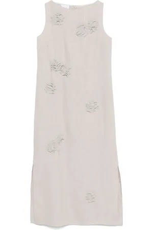 AKRIS Floral-appliqu?? maxi dress