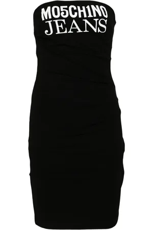 Moschino Logo-print ribbed minidress