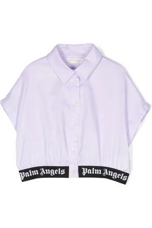 Palm Angels Short-sleeve logo-hem shirt