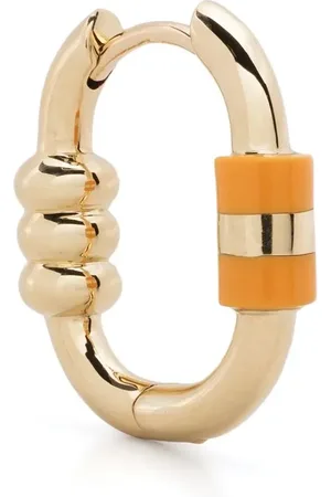 Maria Black 14K yellow vertigo oval hoop earring